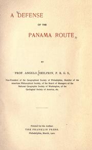 Cover of: A defense of the Panama route
