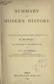 Cover of: A summary of modern history by Jules Michelet