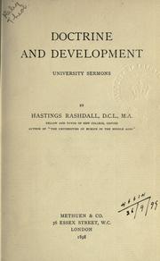 Cover of: Doctrine and development by Hastings Rashdall