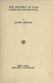 Cover of: The mystery of pain by Hinton, James, Hinton, James