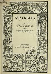 Cover of: Australia. by J. W. Gregory, J. W. Gregory