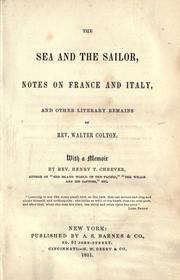 Cover of: The sea and the sailor by Walter Colton, Walter Colton