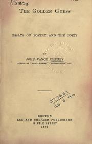 Cover of: The golden guess by John Vance Cheney