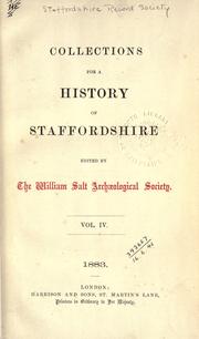 Cover of: Collections for a history of Staffordshire. Volume IV by Staffordshire Record Society