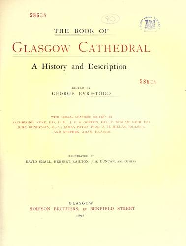The book of Glasgow Cathedral by George Eyre-Todd
