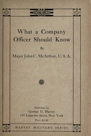 Cover of: What a company officer should know