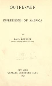 Cover of: Outre-mer: impressions of America