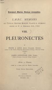 Cover of: Pleuronectes. by Frank J. Cole, Frank J. Cole