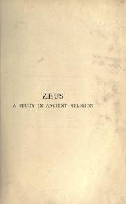 Cover of: Zeus : a study in ancient religion by Arthur Bernard Cook