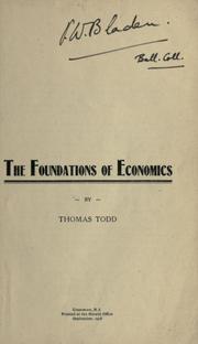 Cover of: The foundations of economics.