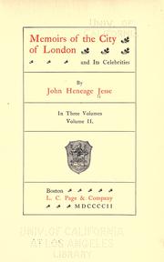 Cover of: Memoirs of the city of London and its celebrities