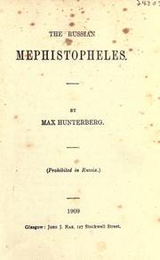 Cover of: The Russian Mephistopheles. by Max Hunterberg, Max Hunterberg