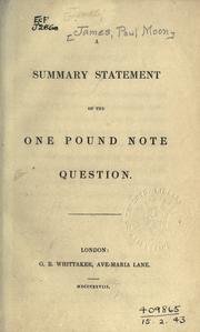 A summary statement of the one pound note question