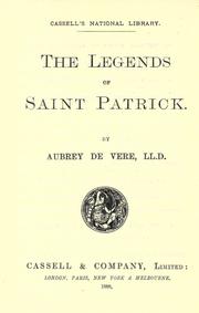 Cover of: The legends of Saint Patrick by Aubrey De Vere