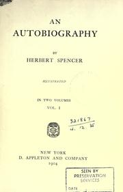 Cover of: An autobiography. by Herbert Spencer