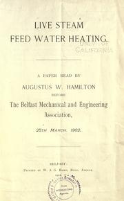 Cover of: Live steam feed water heating. by Augustus W. Hamilton