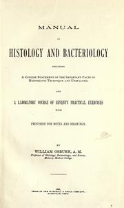 Cover of: Manual of histology and bacteriology by William Osburn