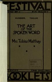 Cover of: The art of the spoken word