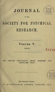 Cover of: Journal of the Society for Psychical Research. by Society for Psychical Research (Great Britain), Society for Psychical Research (Great Britain)