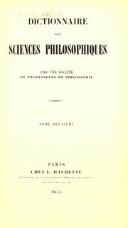 Cover of: Dictionnaire des sciences philosophiques by Adolphe Franck