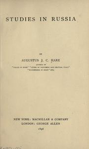 Cover of: Studies in Russia by Augustus J. C. Hare