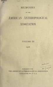 Cover of: Memoirs. by American Anthropological Association.