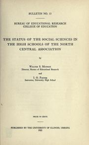 Cover of: The status of the social sciences in the high schools of the North central association