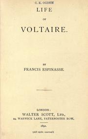 Cover of: Life of Voltaire.