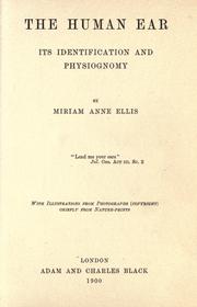 Cover of: The human ear: its identification and physiognomy