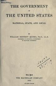 Cover of: The government of the United States, national, state, and local. by William Henry Bennett
