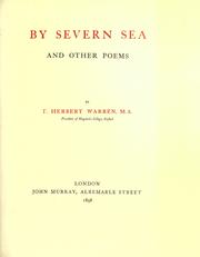 Cover of: By Severn sea: and other poems