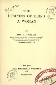 Cover of: The business of being a woman by Ida Minerva Tarbell