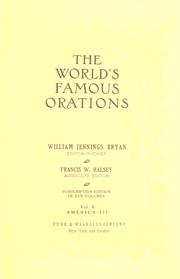 Cover of: The world's famous orations. by William Jennings Bryan