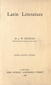 Cover of: Latin literature by J. W. Mackail