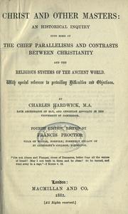 Cover of: Christ and other masters by Hardwick, Charles, Hardwick, Charles