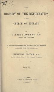 Cover of: History of the reformation of the Church of England
