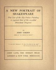 Cover of: A new portrait of Shakespeare by Corbin, John