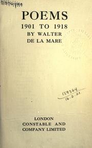 Cover of: Poems, 1901 to 1918. by Walter De la Mare