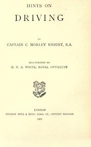 Hints on driving by C. Morley Knight