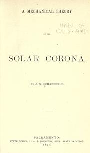 Cover of: A mechanical theory of the solar corona.