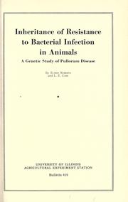 Inheritance of resistance to bacterial infection in animals by Roberts, Elmer