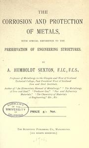 Cover of: The Corrosion and protection of metals