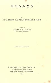 Cover of: Essays