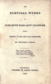 Cover of: The poetical works of Elizabeth Margaret Chandler by Elizabeth Margaret Chandler