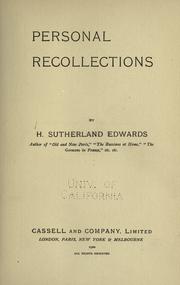 Cover of: Personal recollections by H. Sutherland Edwards