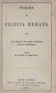 Cover of: Poems by Felicia Dorothea Browne Hemans