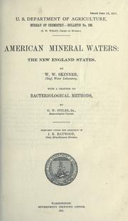 Cover of: American mineral waters: the New England states. by William Woolford Skinner
