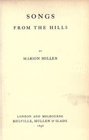 Songs from the hills by Marion Miller Knowles