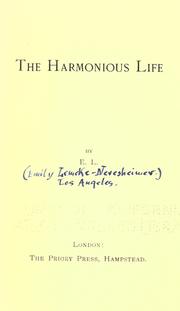 Cover of: The harmonious life