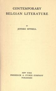Cover of: Contemporary Belgian literature.